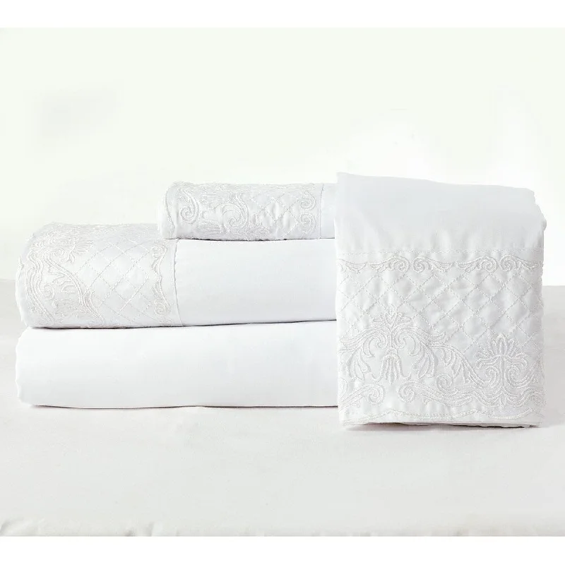 Wrinkle - Free Polyester Sheets for a Low - Maintenance BedBlooming Lace 300 Thread Count Cotton Sateen Bed Sheet Set Wrinkle - Free Polyester Sheets for a Low - Maintenance BedBlooming Lace 300 Thread Count Cotton Sateen Bed Sheet Set