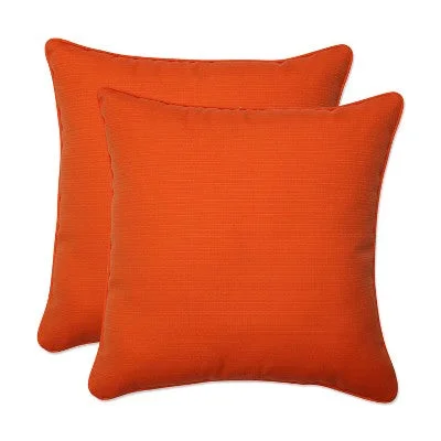 Hypoallergenic Pillows for Allergy Sufferers18.5"x18.5" Fresco 2pc Square Outdoor Throw Pillows Orange - Pillow Perfect Hypoallergenic Pillows for Allergy Sufferers18.5"x18.5" Fresco 2pc Square Outdoor Throw Pillows Orange - Pillow Perfect