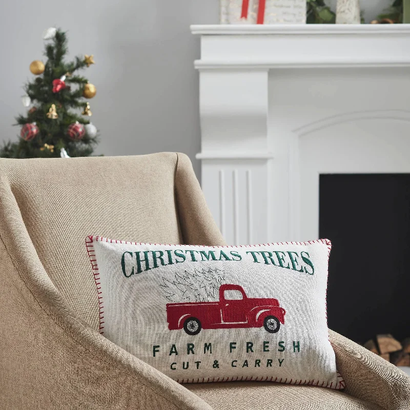 Round Pillows for Boho-Style InteriorsFarm Fresh Red Truck Pillow