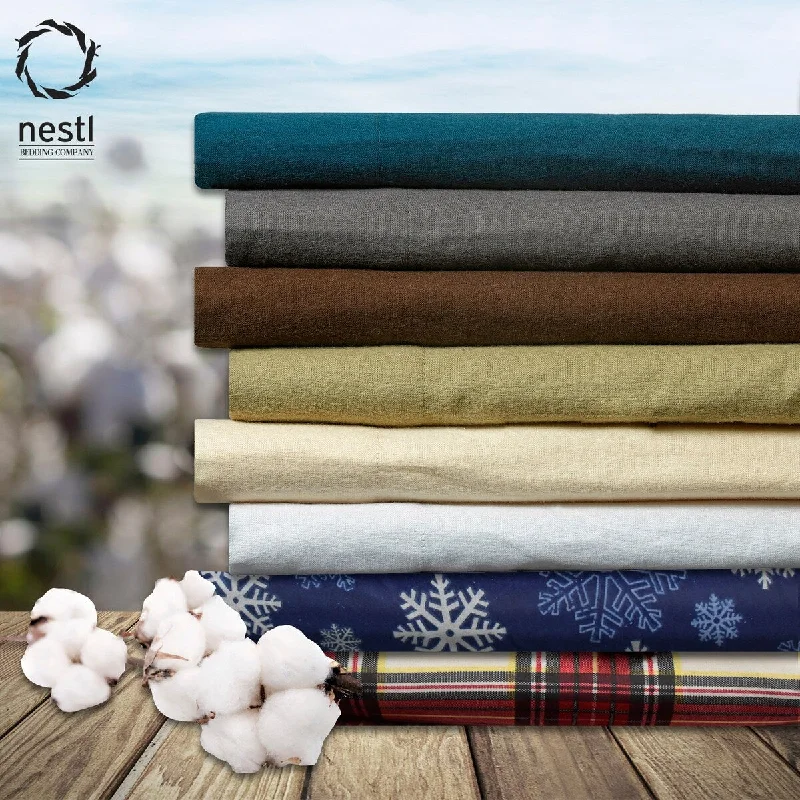 King - Size Sheet Sets with a Decorative Pillow SetNestl 100% Cotton Flannel Sheet Set - Luxurious Soft Hypoallergenic Flannel Bed Sheet set King - Size Sheet Sets with a Decorative Pillow SetNestl 100% Cotton Flannel Sheet Set - Luxurious Soft Hypoallergenic Flannel Bed Sheet set