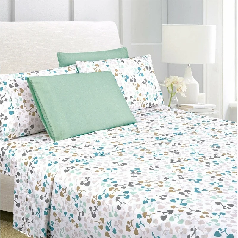 Sheet Sets with Multiple Pillowcase Options6-Piece Egyptian Comfort 1800 Series Ultra Twin Heart Leaf Romance Sheet Sets with Multiple Pillowcase Options6-Piece Egyptian Comfort 1800 Series Ultra Twin Heart Leaf Romance