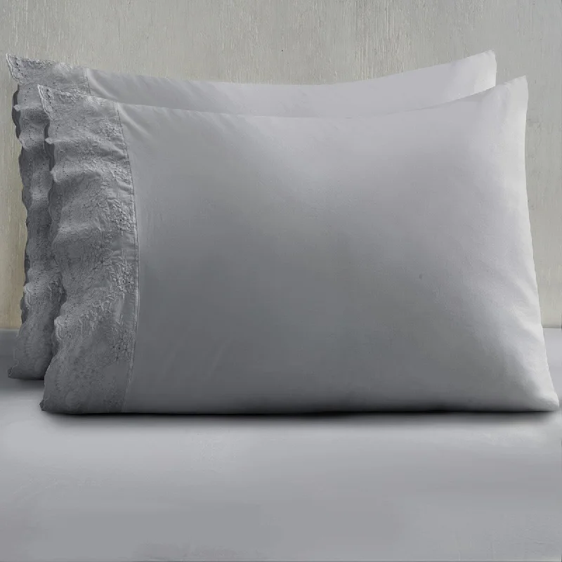 Jersey - Knit Sheets for a Comfortable and Casual BedSoft Wash Vintage Floral Lace 2PC Pillowcase Set-STD/QUEEN Jersey - Knit Sheets for a Comfortable and Casual BedSoft Wash Vintage Floral Lace 2PC Pillowcase Set-STD/QUEEN