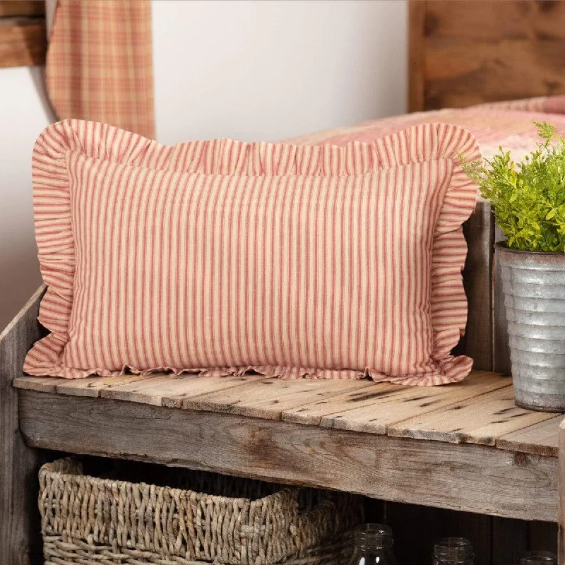 Decorative Pillows for Living Room MakeoverSawyer Mill Red Ticking Stripe Pillow