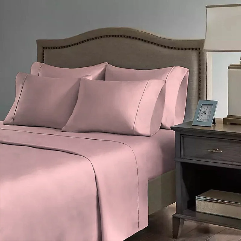 Queen - Size Sheet Sets with a European Pillowcase Set2200 Count 6 Pc Premium Bamboo Deep Pocket Twin Sheet Pearl Pink Queen - Size Sheet Sets with a European Pillowcase Set2200 Count 6 Pc Premium Bamboo Deep Pocket Twin Sheet Pearl Pink
