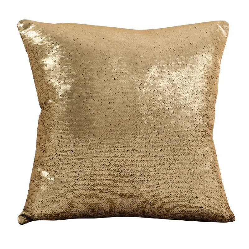 Travel Pillows for Long Journeys18"x"18" Sirun Sequin Mermaid Design Square Throw Pillow Gold - Saro Lifestyle Travel Pillows for Long Journeys18"x"18" Sirun Sequin Mermaid Design Square Throw Pillow Gold - Saro Lifestyle