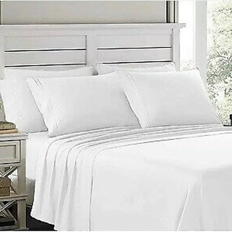 Flat Sheets with a High - Quality Finish for a Luxurious Look4 Piece Deep Pocket 1900 Fitted Sheet Set Twin White Flat Sheets with a High - Quality Finish for a Luxurious Look4 Piece Deep Pocket 1900 Fitted Sheet Set Twin White