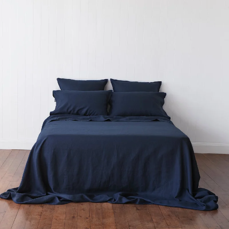 Twin - Size Sheet Sets with a Pillow ProtectorClassic Navy Flat Sheet
