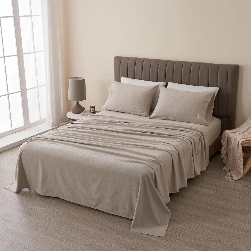 Twin - Size Sheet Sets with a Pillow ProtectorLinery & Co. Luxurious Heathered Cotton Flannel Solid Sheet Set Twin - Size Sheet Sets with a Pillow ProtectorLinery & Co. Luxurious Heathered Cotton Flannel Solid Sheet Set