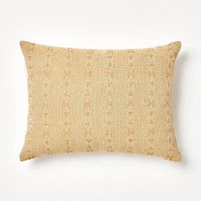 Memory Foam Pillows for Neck SupportNew - Oversized Woven Striped Lumbar Throw Pillow Dark Tan - Threshold designed with Memory Foam Pillows for Neck SupportNew - Oversized Woven Striped Lumbar Throw Pillow Dark Tan - Threshold designed with