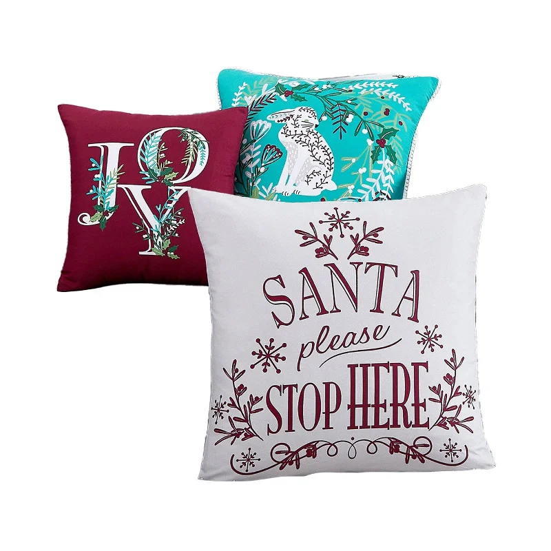 Plush Pillows for a Cozy BedChristmas Woodland 3-Piece Throw Pillow Set