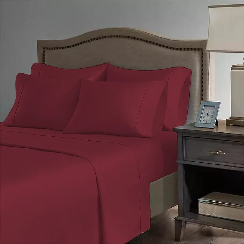 Moisture - Wicking Cotton Sheets for a Dry and Comfortable Sleep2200 Count 6 Pc Premium Bamboo Deep Pocket Queen Sheet Burgundy Moisture - Wicking Cotton Sheets for a Dry and Comfortable Sleep2200 Count 6 Pc Premium Bamboo Deep Pocket Queen Sheet Burgundy