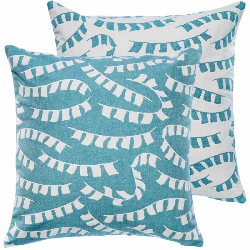 Adjustable Pillows for Customized ComfortTeal Prayer Flag Woven Cushion Cover