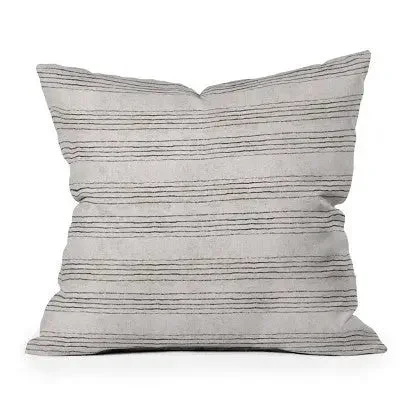 Down Alternative Pillows for Ethical Choices20" x 20" Holli Zollinger Linen Stripe Rustic Outdoor Throw Pillow Black/White - Deny Designs Down Alternative Pillows for Ethical Choices20" x 20" Holli Zollinger Linen Stripe Rustic Outdoor Throw Pillow Black/White - Deny Designs