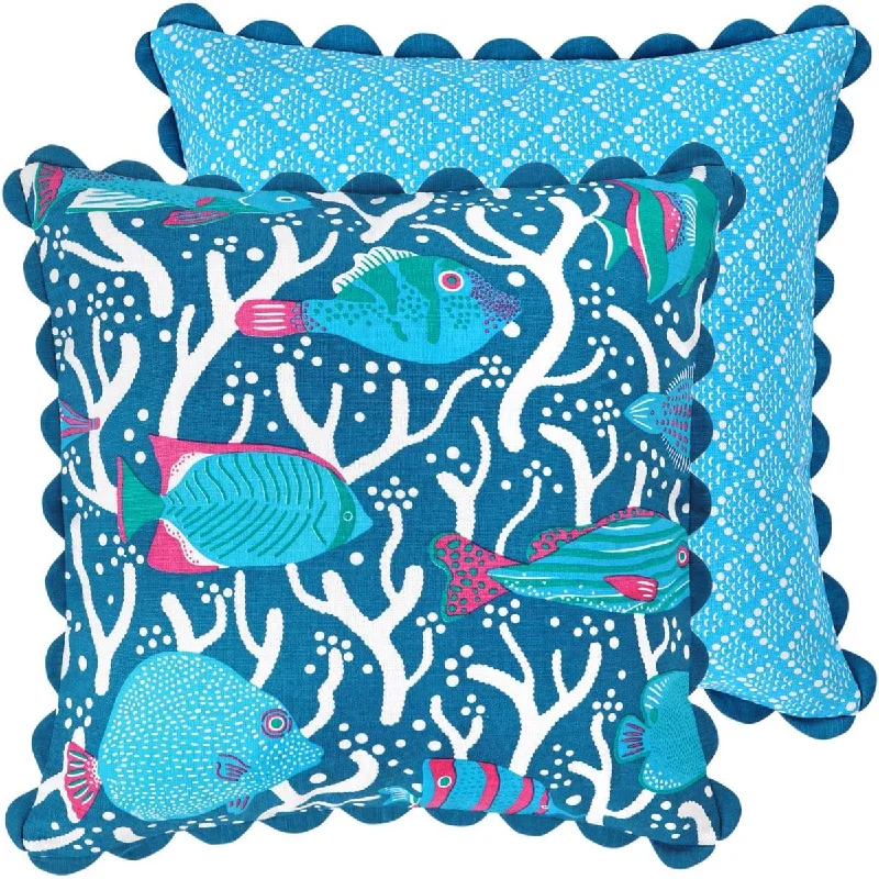 Velvet Pillows for a Touch of EleganceBlue Ocean Reef Cushion Cover