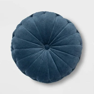 Bolster Pillows for Sofa DecorationNew - 24" Oversize Velvet Round Floor Pillow Blue - Opalhouse Bolster Pillows for Sofa DecorationNew - 24" Oversize Velvet Round Floor Pillow Blue - Opalhouse