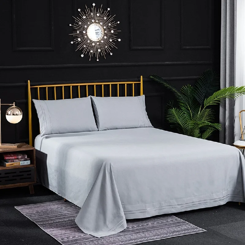 Linen - Cotton Blend Sheets for a Natural and Versatile OptionBedding 4 Piece Bed Sheet Set Solid Color Comforter Set Made Of Polyester