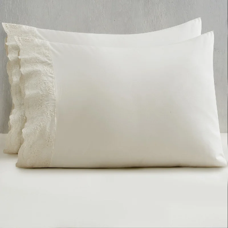 Wrinkle - Free Polyester Sheets for a Low - Maintenance BedSoft Wash Vintage Floral Lace 2PC Pillowcase Set-KING Wrinkle - Free Polyester Sheets for a Low - Maintenance BedSoft Wash Vintage Floral Lace 2PC Pillowcase Set-KING