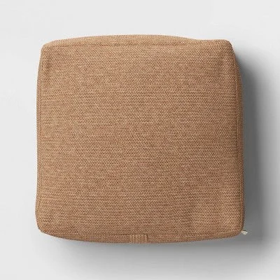 Feather Pillows for a Luxurious Sleep24"x24" Outdoor Patio Floor Cushion Knit Olefin Tan - Threshold Feather Pillows for a Luxurious Sleep24"x24" Outdoor Patio Floor Cushion Knit Olefin Tan - Threshold