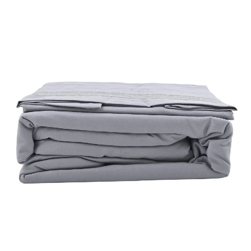 Twin - Size Sheet Sets with a Pillow Protector2200 Series 80 GSM Light Gray Microfiber 4pc Sheet Set -King Gifts Twin - Size Sheet Sets with a Pillow Protector2200 Series 80 GSM Light Gray Microfiber 4pc Sheet Set -King Gifts