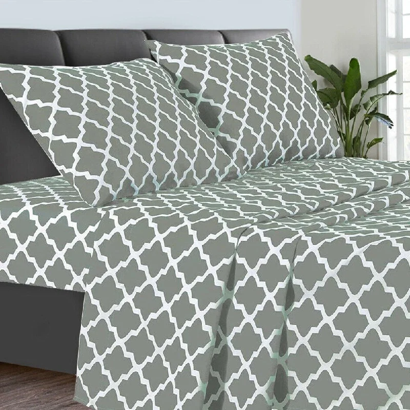 Thermal - Regulating Bamboo Sheets for All - Season ComfortEgyptian Comfort Bed Sheet Set 1800 Count 4 Piece King Grey White Thermal - Regulating Bamboo Sheets for All - Season ComfortEgyptian Comfort Bed Sheet Set 1800 Count 4 Piece King Grey White