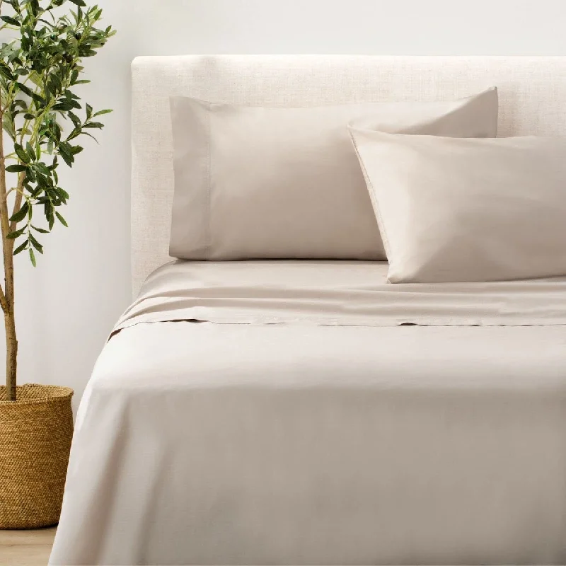 Polyester - Cotton Blend Sheets for Durability and Comfortby Nate Berkus 200TC 100% Cotton Percale 3-Piece Sheet Set Crisp, Cool, and Breathable Bedding from mDesign Twin XL Size Polyester - Cotton Blend Sheets for Durability and Comfortby Nate Berkus 200TC 100% Cotton Percale 3-Piece Sheet Set Crisp, Cool, and Breathable Bedding from mDesign Twin XL Size