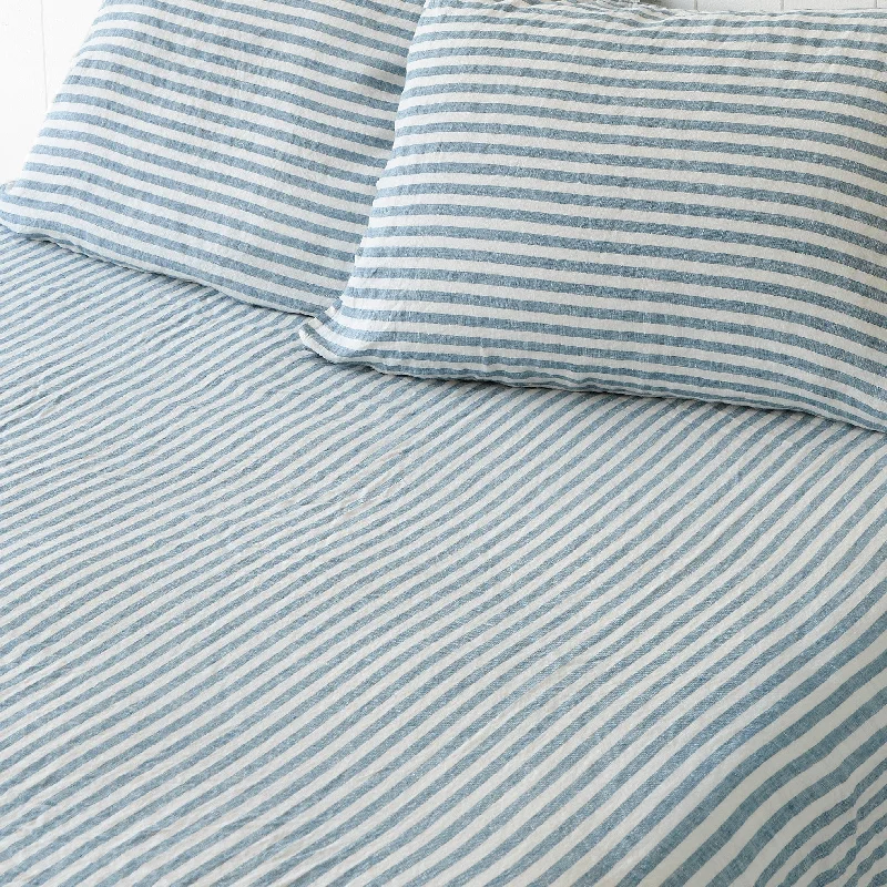 Wrinkle - Free Polyester Sheets for a Low - Maintenance BedCape Cod Stripe Fitted Sheet Wrinkle - Free Polyester Sheets for a Low - Maintenance BedCape Cod Stripe Fitted Sheet