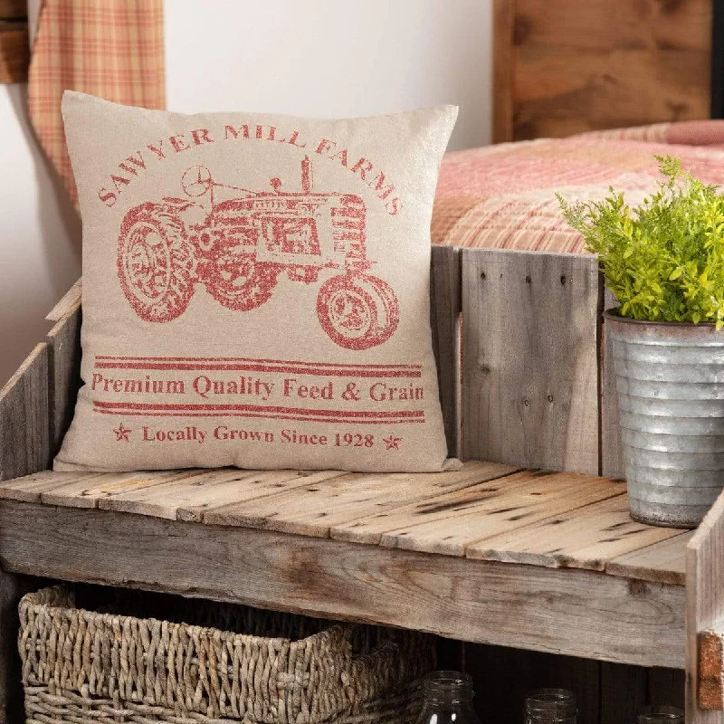 Velvet Pillows for a Touch of EleganceSawyer Mill Red Tractor Pillow
