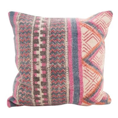 Round Pillows for Boho-Style InteriorsNew - 18"x18" Boho Medley Down Filled Square Throw Pillow Pink - Saro Lifestyle Round Pillows for Boho-Style InteriorsNew - 18"x18" Boho Medley Down Filled Square Throw Pillow Pink - Saro Lifestyle