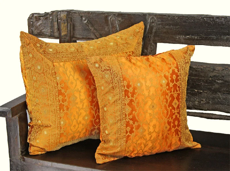 Bolster Pillows for Sofa DecorationIndian pillows Cover Copper Kela Sari