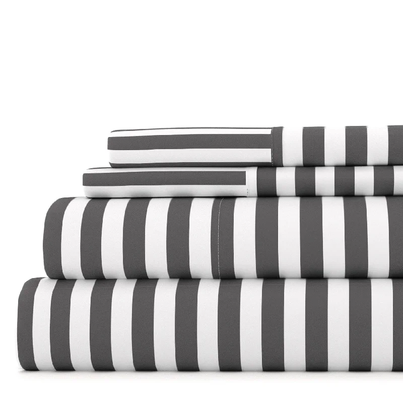 Sheet Sets with Multiple Pillowcase OptionsRibbon Gray Pattern Sheet Set Ultra Soft Microfiber Bedding Sheet Sets with Multiple Pillowcase OptionsRibbon Gray Pattern Sheet Set Ultra Soft Microfiber Bedding