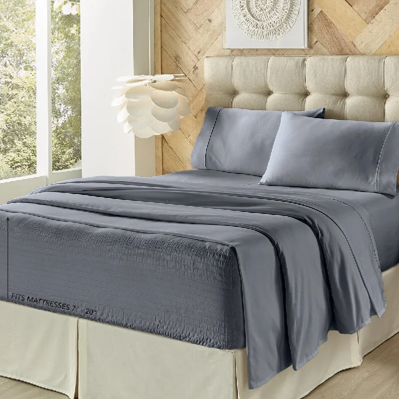 Moisture - Wicking Cotton Sheets for a Dry and Comfortable SleepFive Queens Court Royal Fit 500 TC 4-pc. Bedsheet Set Moisture - Wicking Cotton Sheets for a Dry and Comfortable SleepFive Queens Court Royal Fit 500 TC 4-pc. Bedsheet Set
