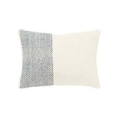 Plush Pillows for a Cozy Bed14"x20" Oversize Color Block Striped Lumbar Throw Pillow Cover Blue - Rizzy Home Plush Pillows for a Cozy Bed14"x20" Oversize Color Block Striped Lumbar Throw Pillow Cover Blue - Rizzy Home