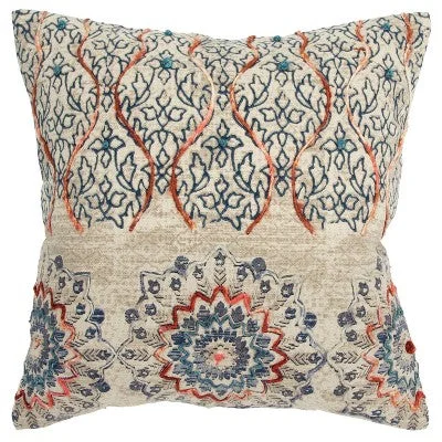 Firm Pillows for Side SleepersNew - 20"x20" Oversize Abstract Polyester Filled Square Throw Pillow Blue - Rizzy Home Firm Pillows for Side SleepersNew - 20"x20" Oversize Abstract Polyester Filled Square Throw Pillow Blue - Rizzy Home