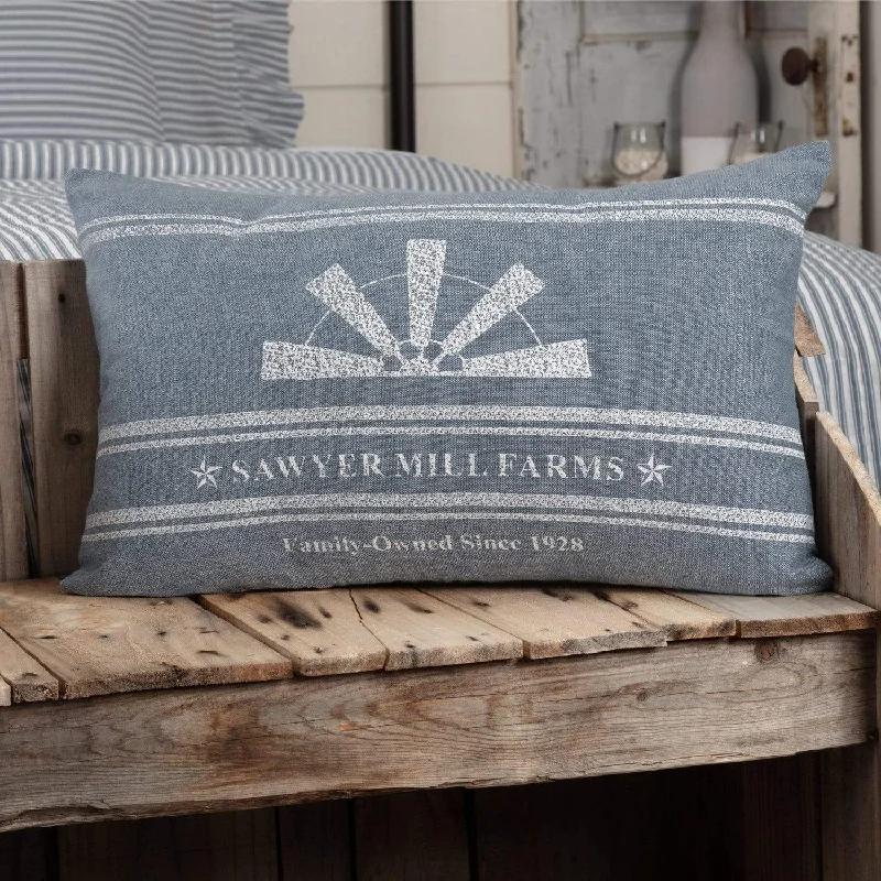 Square Pillows for Modern Home DecorSawyer Mill Blue Windmill Blade Pillow