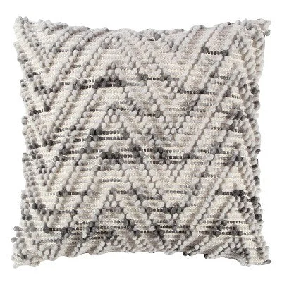 Feather Pillows for a Luxurious Sleep20"x20" Chevron Throw Pillow Natural/Gray - Rizzy Home Feather Pillows for a Luxurious Sleep20"x20" Chevron Throw Pillow Natural/Gray - Rizzy Home