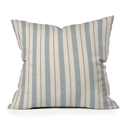 Adjustable Pillows for Customized Comfort26" x 26" Little Arrow Design Co. Ivy Stripes Outdoor Throw Pillow Cream/Blue - Deny Designs Adjustable Pillows for Customized Comfort26" x 26" Little Arrow Design Co. Ivy Stripes Outdoor Throw Pillow Cream/Blue - Deny Designs