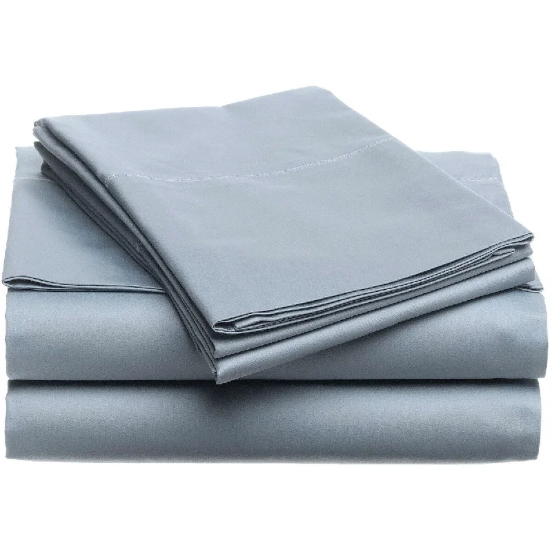 King - Size Sheet Sets with a Decorative Pillow SetDaily Boutik Queen 400-Thread Count Egyptian Cotton Sheet Set in Smokey Blue King - Size Sheet Sets with a Decorative Pillow SetDaily Boutik Queen 400-Thread Count Egyptian Cotton Sheet Set in Smokey Blue