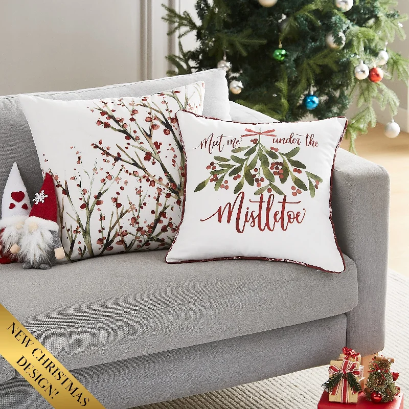 Plush Pillows for a Cozy BedWhite Christmas 2-Piece Throw Pillow Set