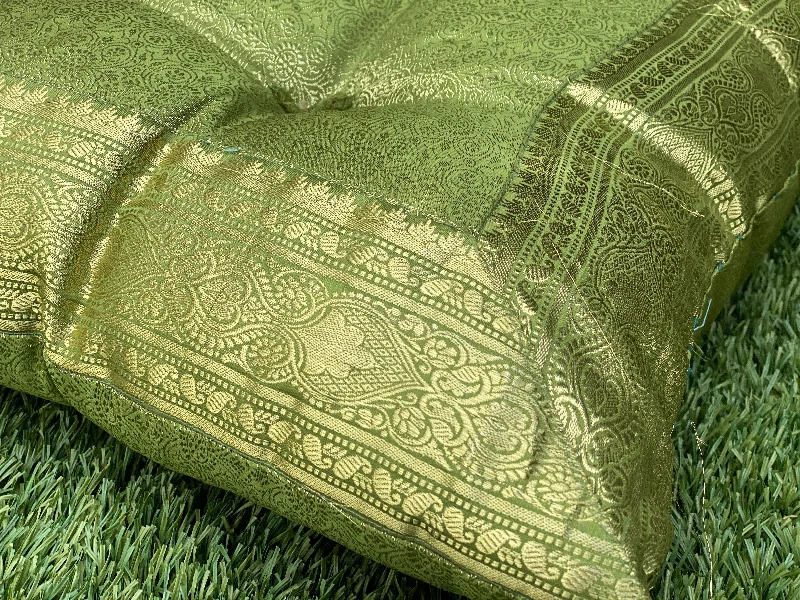 Back Support Pillows for Office ChairsGreen  Raj Meditation Tufted Cushion