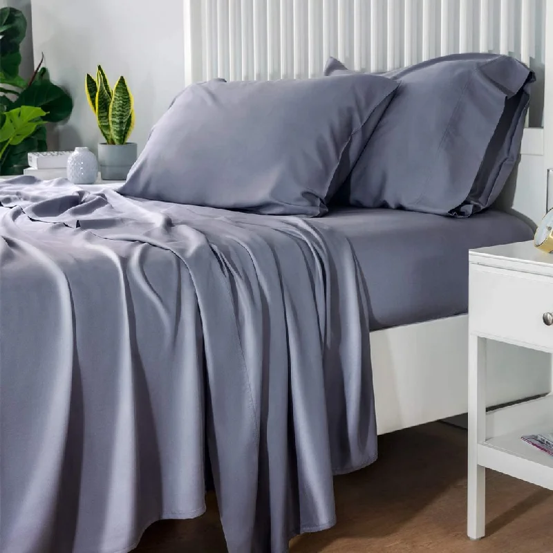 Wrinkle - Free Polyester Sheets for a Low - Maintenance BedBibb Home 300tc Bamboo Viscose 4 Pc Sheet Set Wrinkle - Free Polyester Sheets for a Low - Maintenance BedBibb Home 300tc Bamboo Viscose 4 Pc Sheet Set