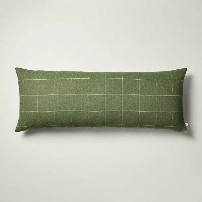 Square Pillows for Modern Home DecorOpen Box - 14"x36" Windowpane Plaid Oblong Pillow Dark Green - Hearth & Hand with Magnolia Square Pillows for Modern Home DecorOpen Box - 14"x36" Windowpane Plaid Oblong Pillow Dark Green - Hearth & Hand with Magnolia