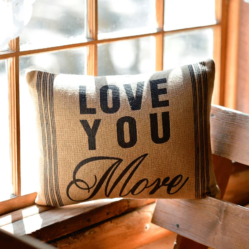 Bolster Pillows for Sofa DecorationLove You More Burlap Pillow