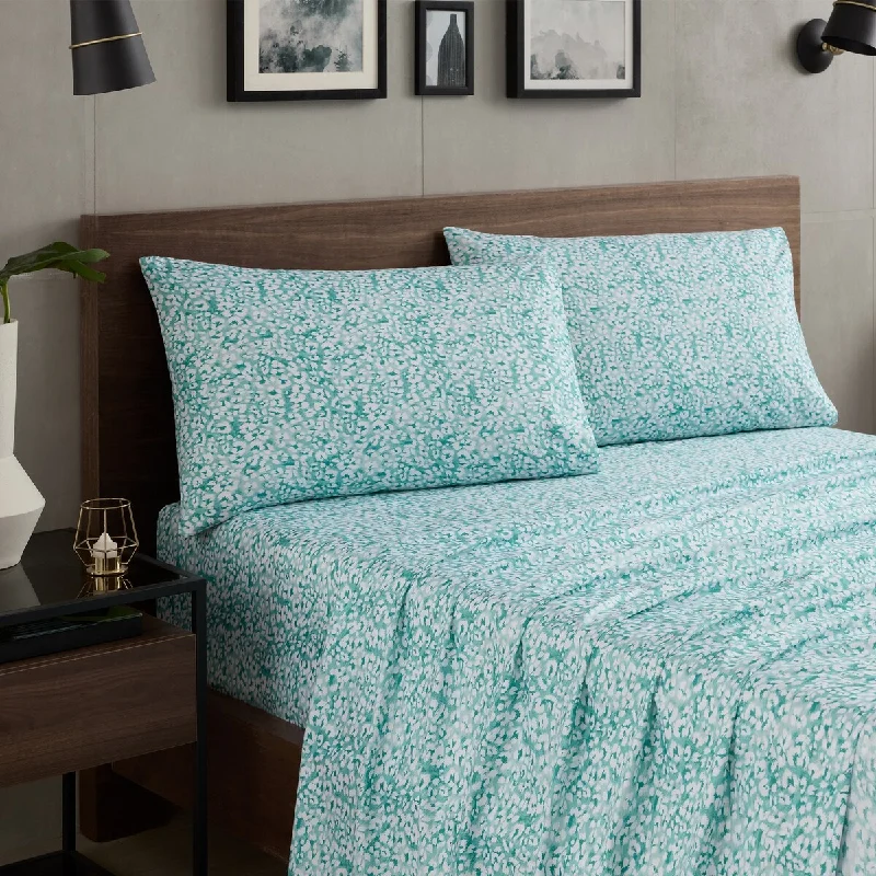 Wrinkle - Free Polyester Sheets for a Low - Maintenance BedNine West Bella Leopard Print 4 pc Sheet Set Wrinkle - Free Polyester Sheets for a Low - Maintenance BedNine West Bella Leopard Print 4 pc Sheet Set
