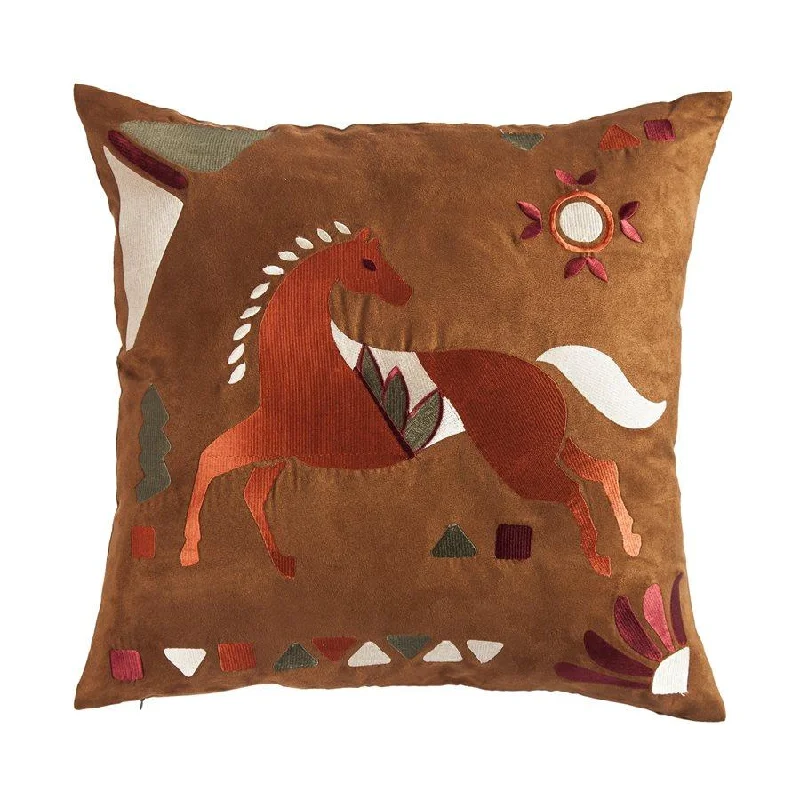 Cotton Pillows for Natural ComfortSolace Embroidered Pony Pillow