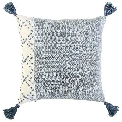 Feather Pillows for a Luxurious Sleep20"x20" Oversize Poly Filled Color Block Square Throw Pillow Blue - Rizzy Home