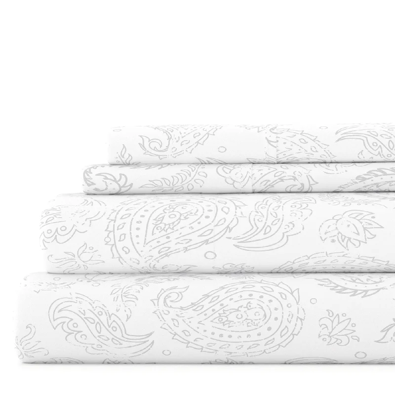 Quilted Cotton Sheets for a Warm and Inviting BedCoarse Paisley Light Gray Pattern Sheet Set Ultra Soft Microfiber Bedding Quilted Cotton Sheets for a Warm and Inviting BedCoarse Paisley Light Gray Pattern Sheet Set Ultra Soft Microfiber Bedding