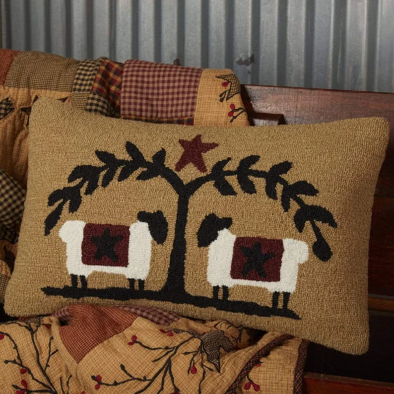 Decorative Pillows for Living Room MakeoverHeritage Farms Sheep and Star Hooked Pillow