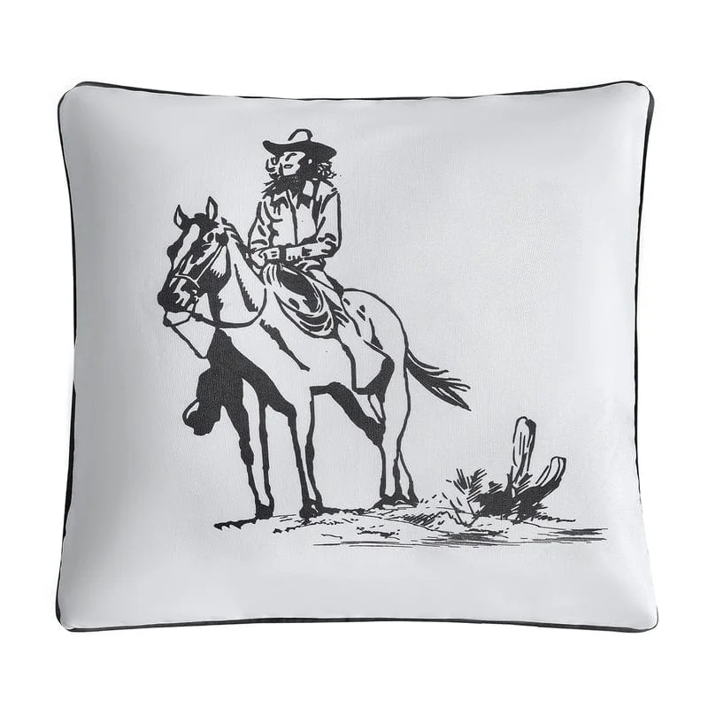 Memory Foam Pillows for Neck SupportRanch Life Cowgirl Indoor/ Outdoor Pillow- Black and White