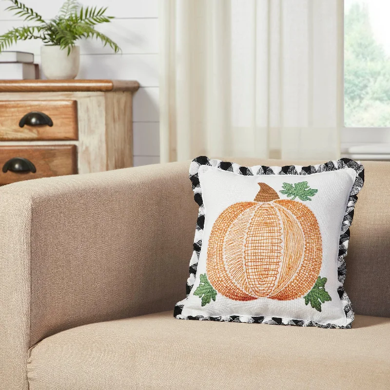 Back Support Pillows for Office ChairsAnnie Black Check Pumpkin Pillow
