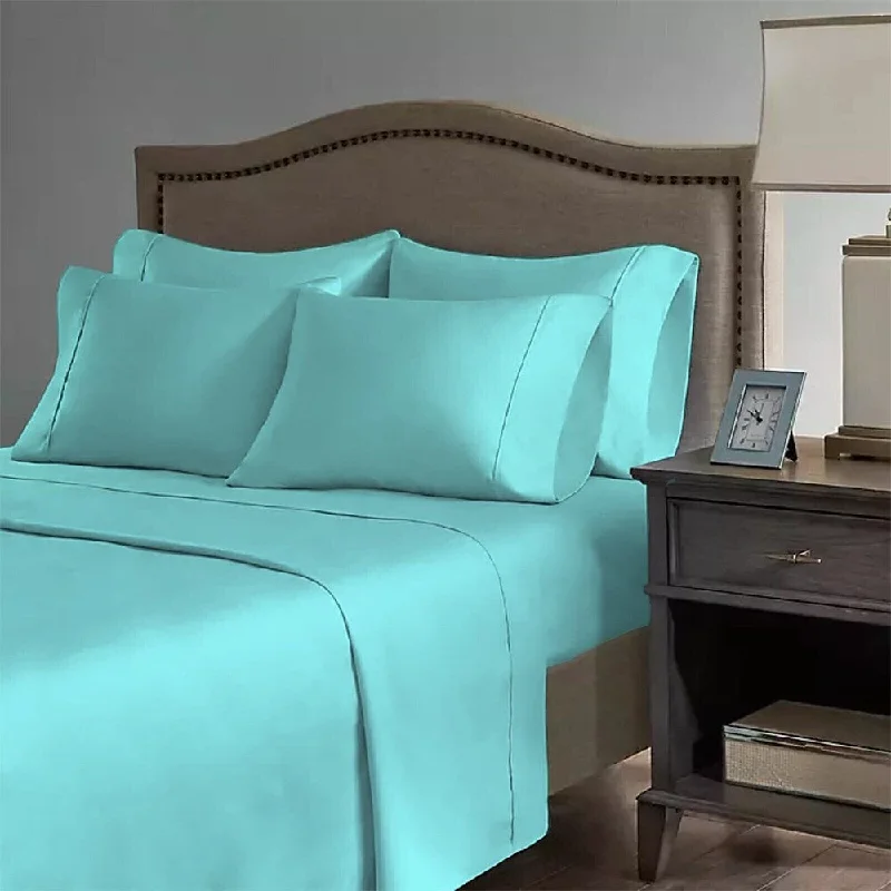 Linen - Cotton Blend Sheets for a Natural and Versatile Option2200 Count 6 Pc Premium Bamboo Deep Pocket Queen Sheet Aqua Linen - Cotton Blend Sheets for a Natural and Versatile Option2200 Count 6 Pc Premium Bamboo Deep Pocket Queen Sheet Aqua